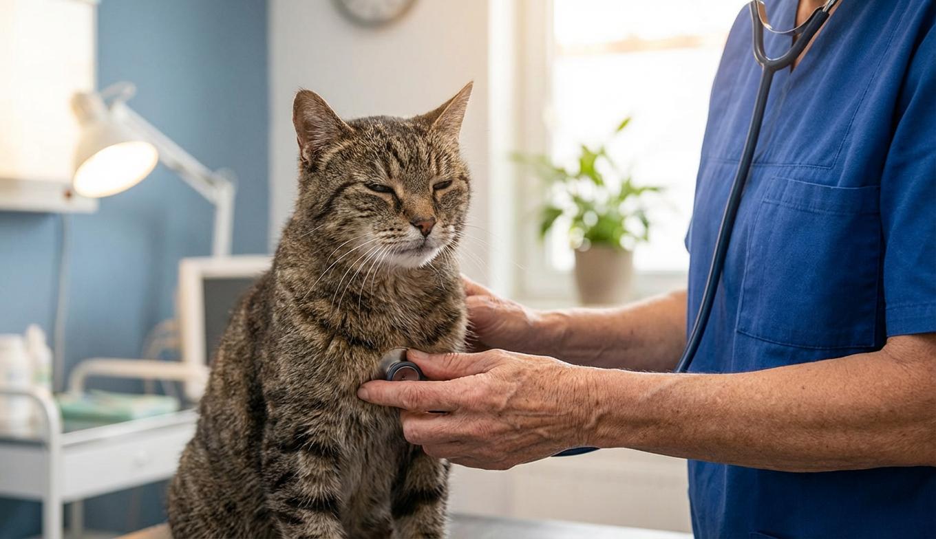 Veterinarian discussing pet quality of life and end-of-life care with a pet owner