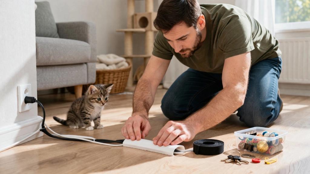 Pet-safe home with toxic foods, medications, plants, and household chemicals stored away from a dog
